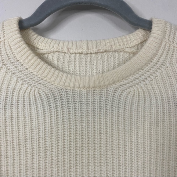 No. 21 Wool Blend Twofer Layered Sweater with Silk Lace Hem Cream Size Small - Picture 3 of 8